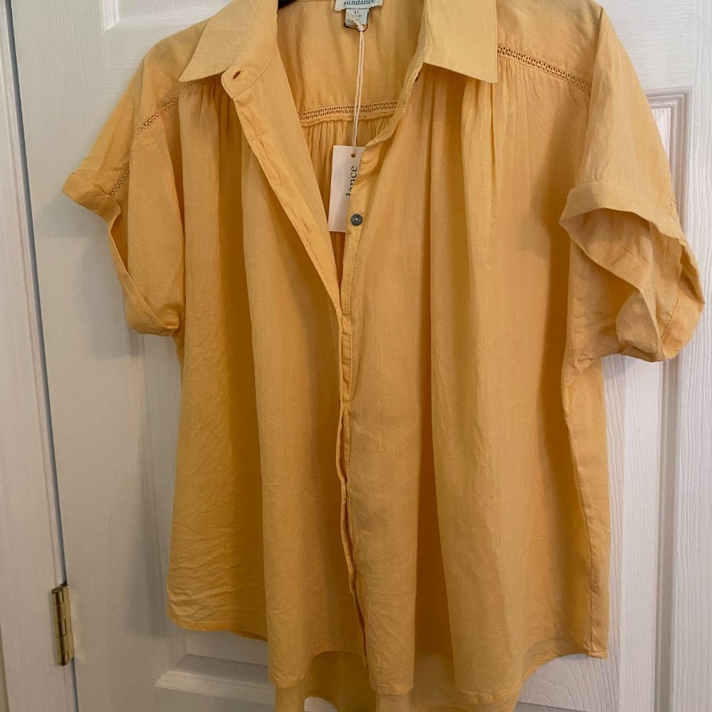 NEW Sundance Short sleeved button down in size Medium